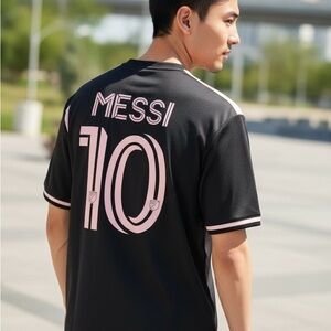 Black and Pink Messi Soccer Jersey